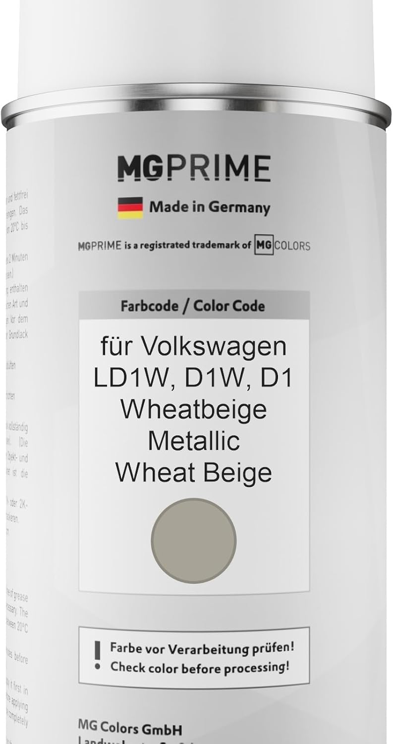 MG PRIME Autolack Sprühdosen Set für Volkswagen VW LD1W / D1W / D1 Wheatbeige Metallic/Wheat Beige B