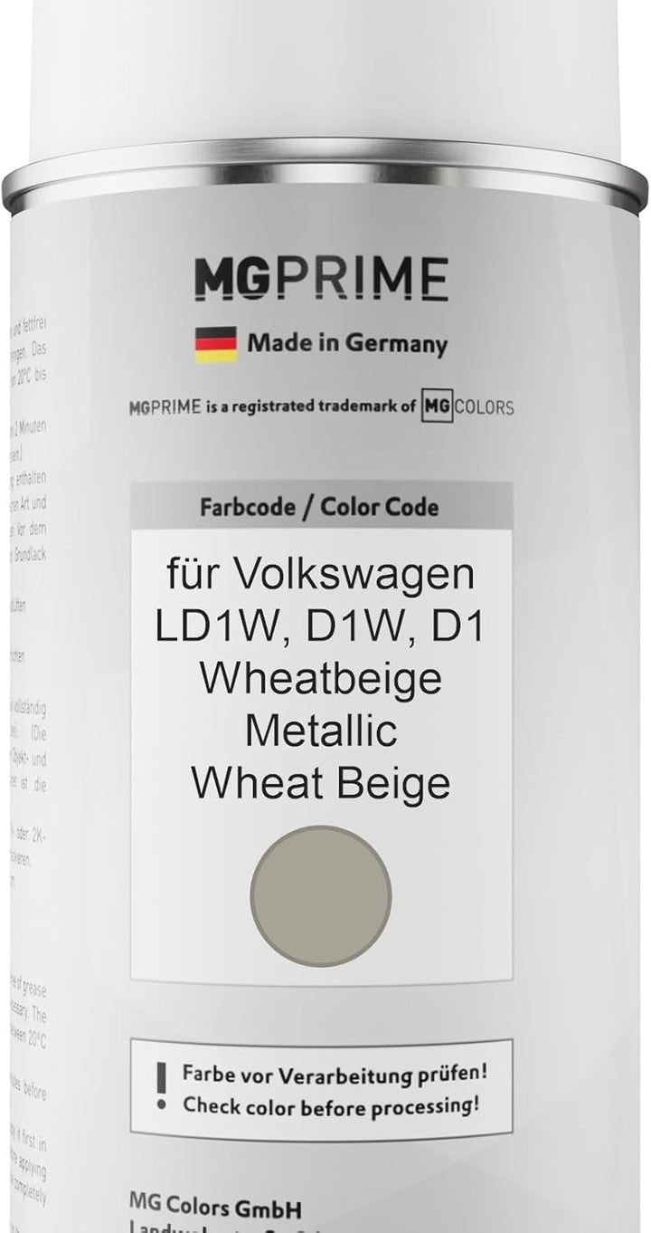 MG PRIME Autolack Sprühdosen Set für Volkswagen VW LD1W / D1W / D1 Wheatbeige Metallic/Wheat Beige B