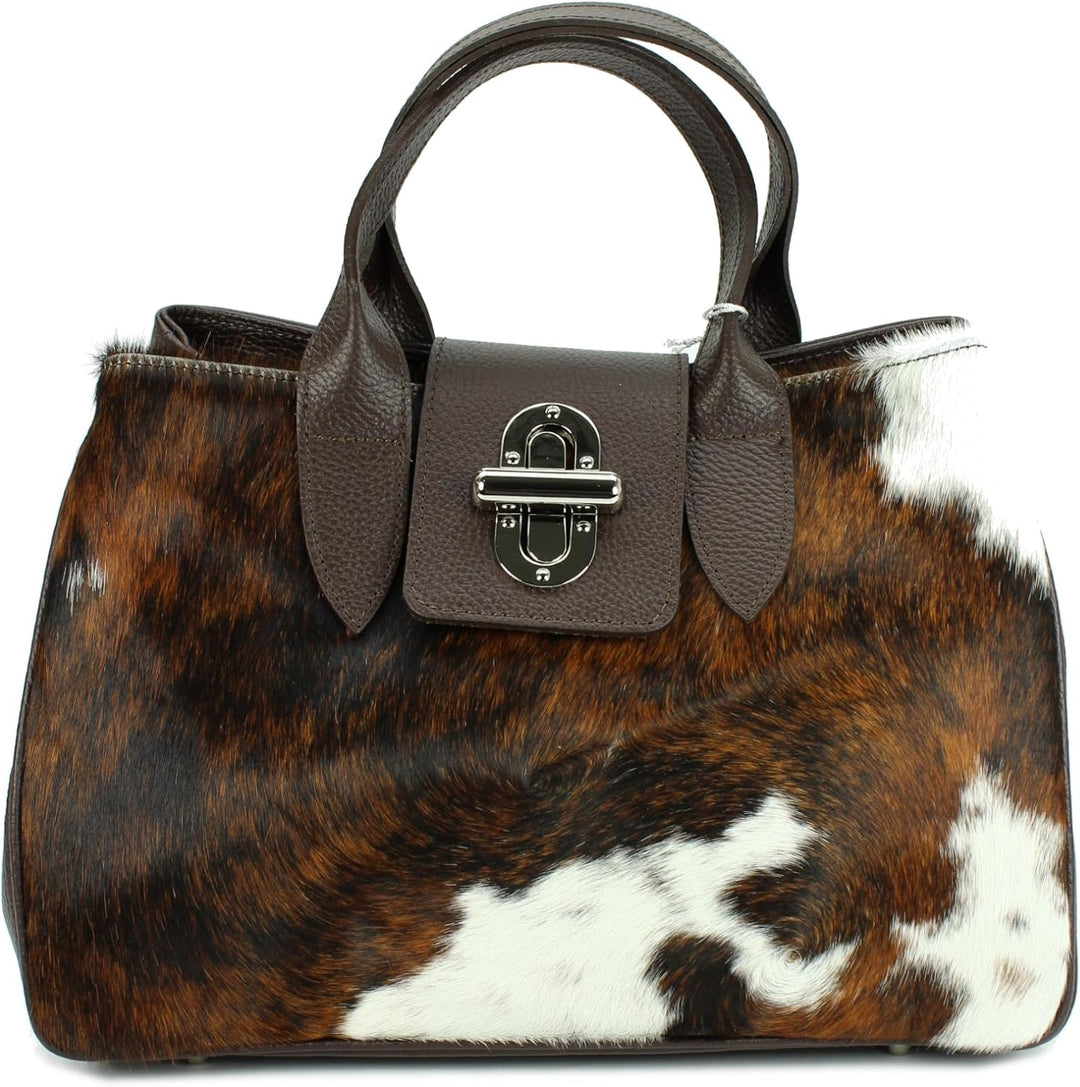 Belli Echt Leder Handtasche italienische Damen Ledertasche Umhängetasche Henkeltasche in Glattleder,