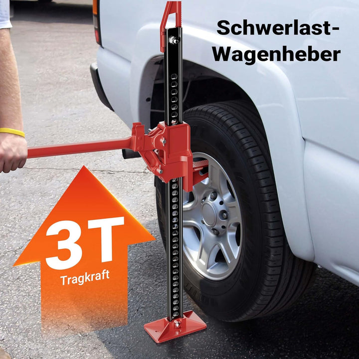 Wiltec Offroad Wagenheber bis 3000 kg max. 76 cm, Farmer Jack für Geländewagen, SUV, ATV und Anhänge