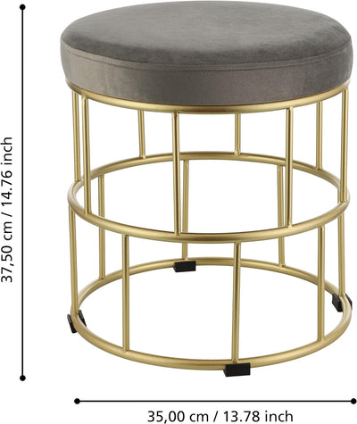 EGLO LIVING 2er Set Hocker Mashike, Elegante Sitzhocker, runde Couch Beistellhocker, Pouf aus Samt i
