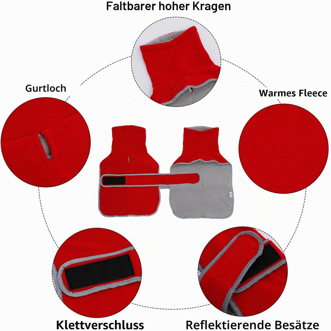 Geyecete-Polarfleece Winter hundemantel fur Dackel,Miniatur Dackel Pullover,Warmes Einstellbar Hunde