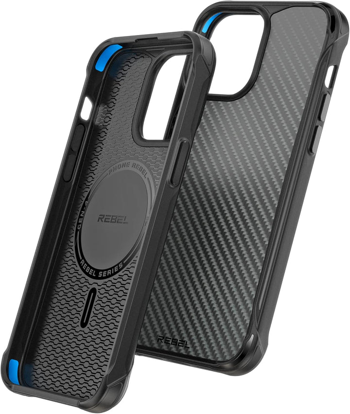 REBEL Handyhülle für iPhone 14 Pro Max Serie GEN-4 Aramidfaser, stark MagSafe-kompatibel, schützende