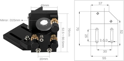 Cloudray CO2 Laser Head CO2 Laserkopf Satz Laser Spiegel Laser Kopfsatz Laser Spiegelhalter CO2 lins