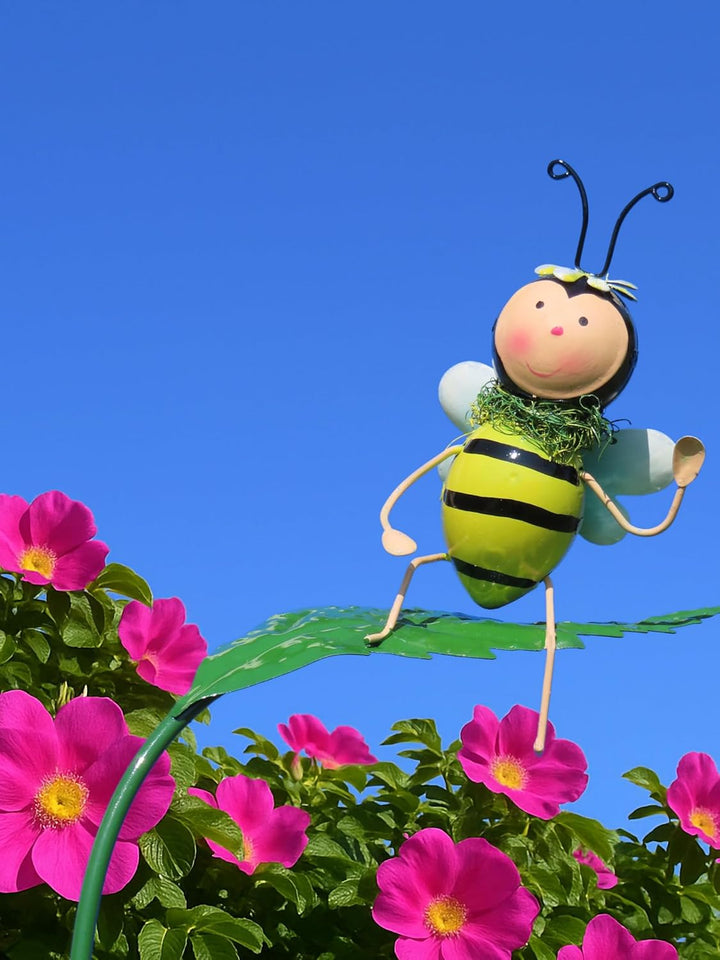 Pommerntraum ® | Regenmesser Niederschlagsmesser Pluviometer Gartendekoration Gartenstecker (Biene),