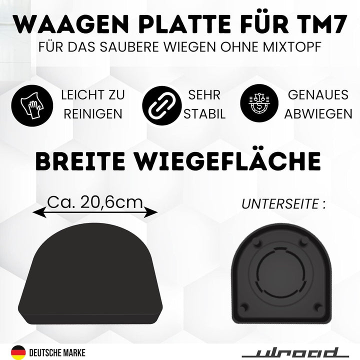 WAAGEN PLATTE passend für Thermomix TM7 Wiegeplatte Waage Abdeckung Zubehör verwandelt TM7 zur Platt