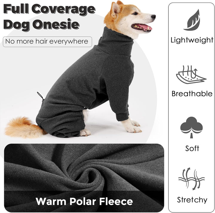 Dotoner Fleece Hundepullover Wintermantel Hundemantel Grosse Hunde Fleecejacke mit Beinen Hundebadem