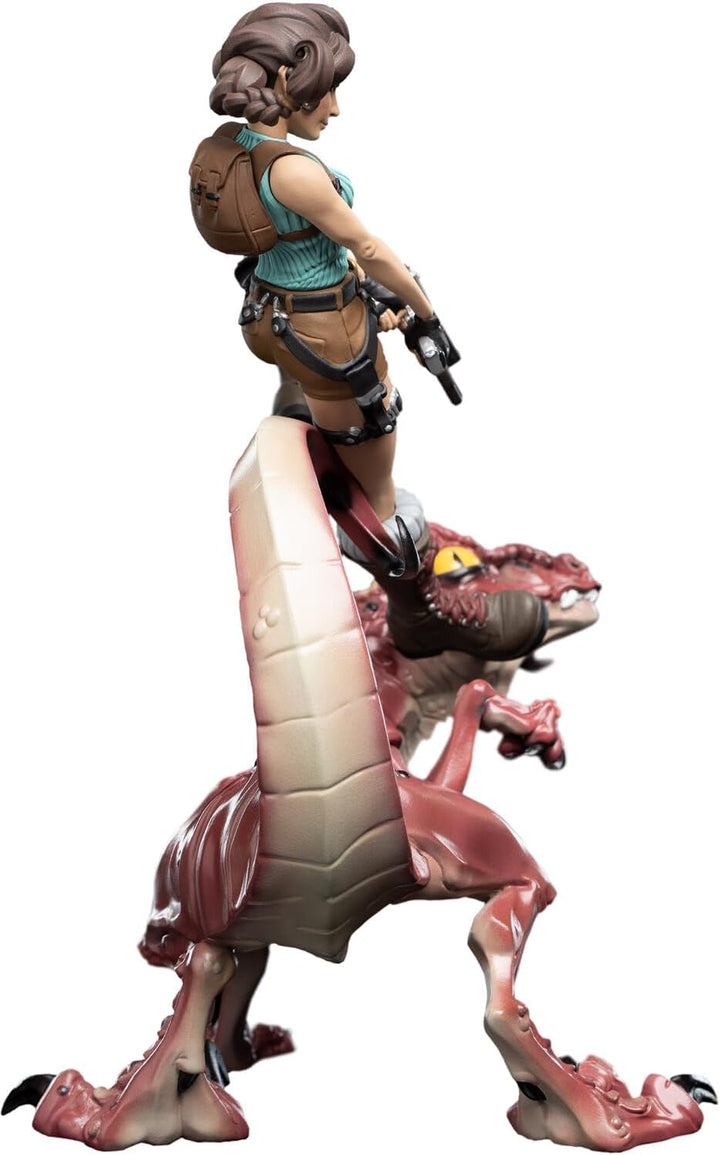 Weta Workshop Tomb Raider Mini Epics Vinyl Figur Lara Croft & Raptor 24 cm