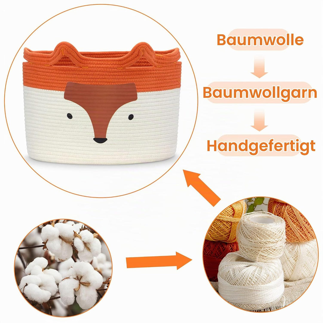 Goodheim Aufbewahrungskorb Kinder aus Baumwolle für Spielzeug und Wäsche, Wäschekorb und Spielzeugko