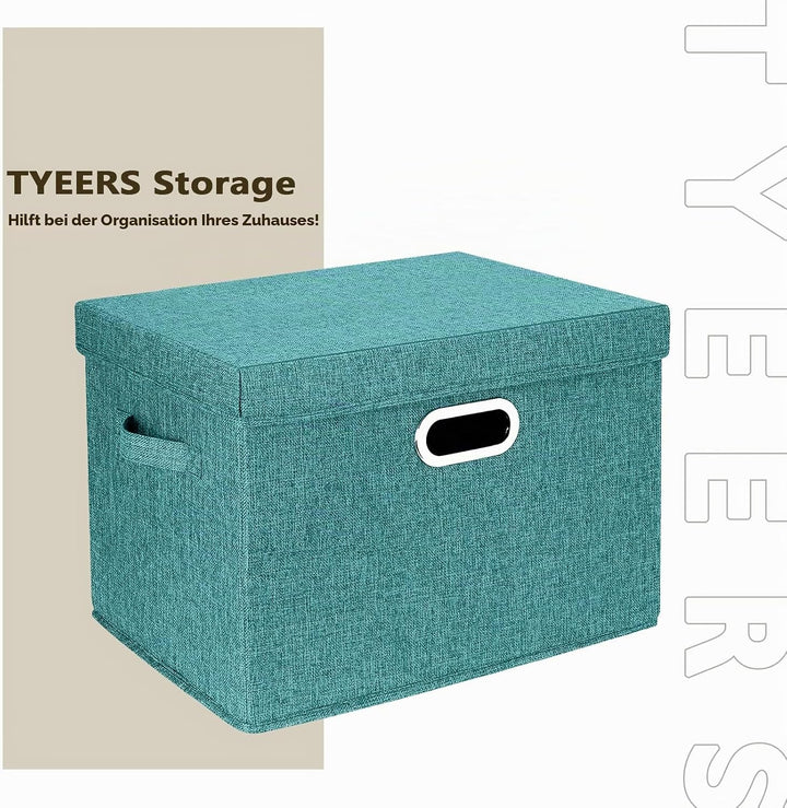 TYEERS Aufbewahrungsbox mit Deckel Gross, Stoff, Faltbare, Waschbare, Kisten Aufbewahrung mit Deckel