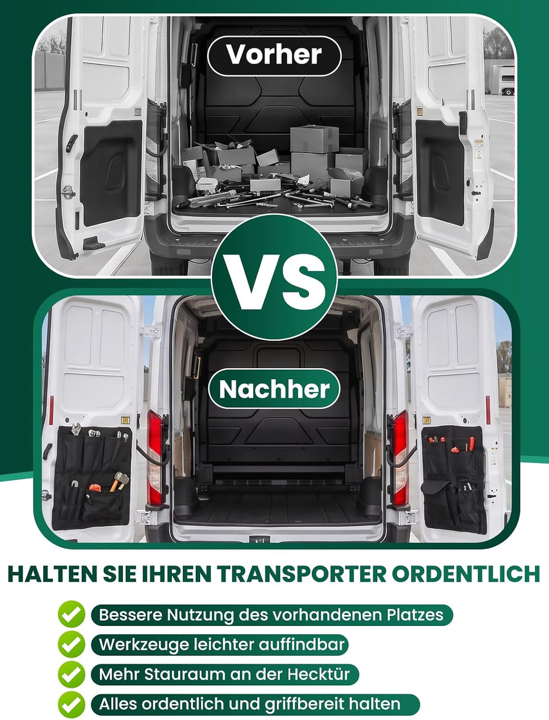 2er Set Aufbewahrungsorganizer Kompatibel mit Fiat Ducato Peugeot Boxer Citroen Jumper Relais X250 X