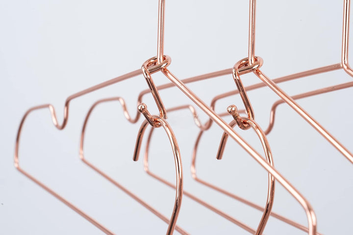 KOOBAY Kleiderbügel, 36 Stück, Verbindungshaken, stabiler Kleiderbügel, Roségold, Metall, Outfit-Kle
