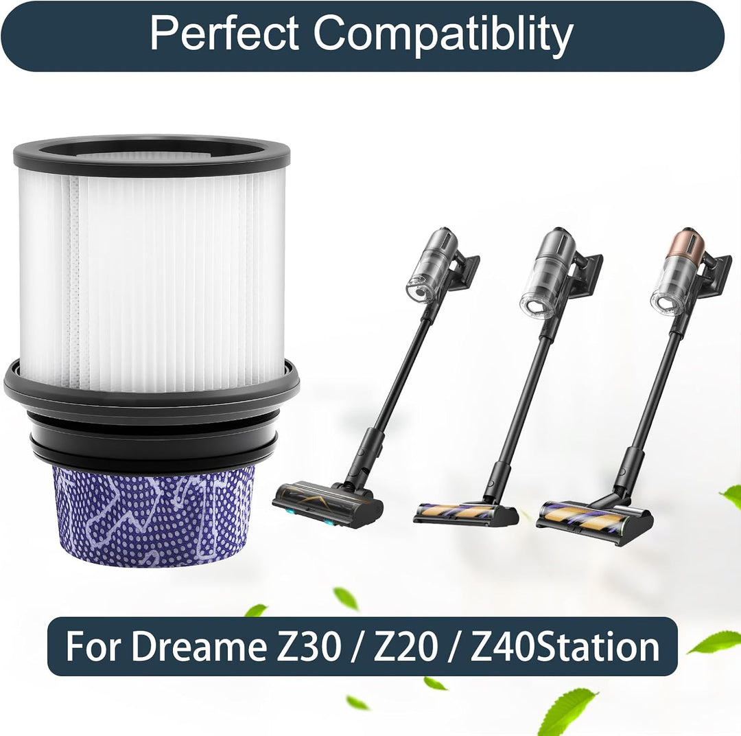 HEPA Filter für Dreame Z20 Z30 Z40 Station Staubsauger, Waschbares Ersatzfilter Zubehör mit 2 Filter