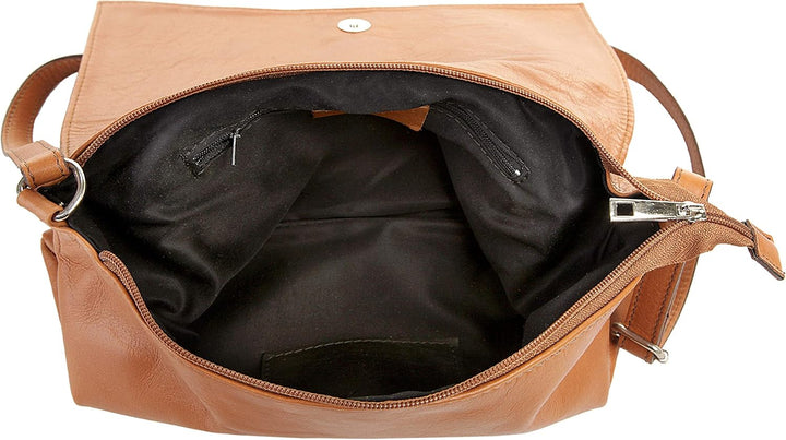 Umhängetasche Echt Leder Damen Made in Italy, Schultertasche, Handtasche mit Handyfach, Crossbody Ba