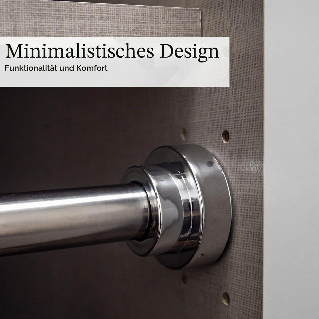 INTIRILIFE Teleskopstange in Silber 155-260 cm – Ausziehbare Stange aus Edelstahl vielseitig einsetz