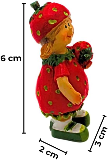4 Stück Dekofiguren, Gartenfiguren als Erdbeere, Früchtefiguren als Erdbeere, Sommerfiguren, Erdbeer