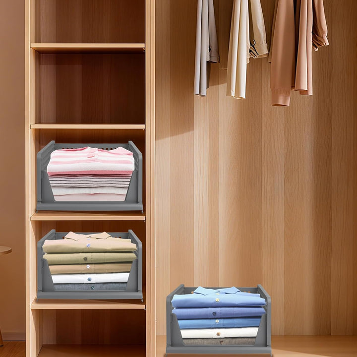 Kleiderschrank Organizer Stapelbares Ordnungssystem, Schrank Organizer mit Schublade, Kunststoff Auf