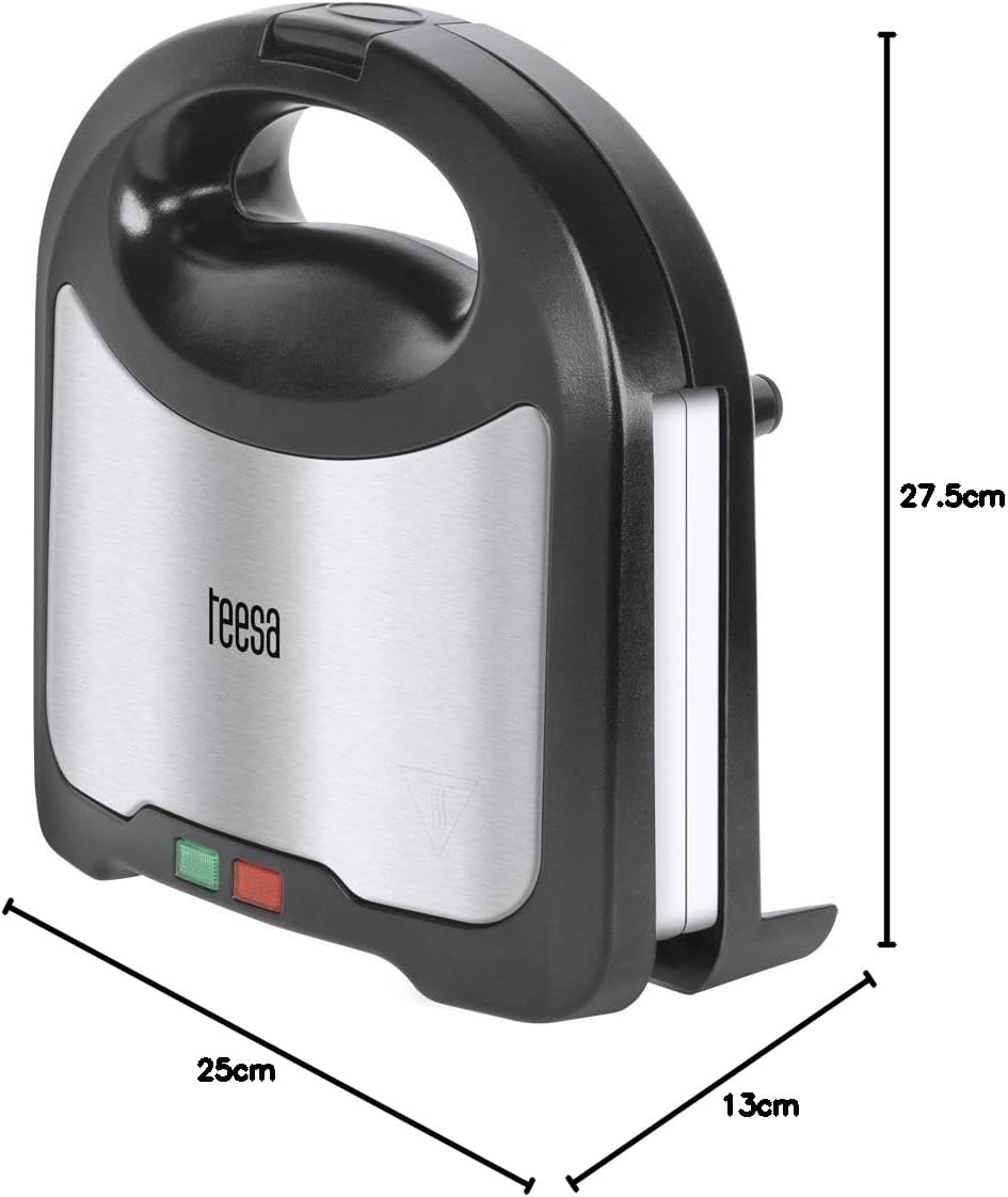 TEESA Sandwichmaker TSA3222 mit Keramikplatten silber/schwarz