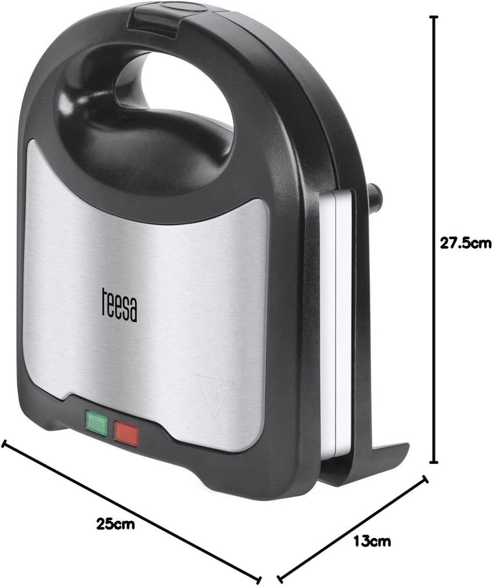 TEESA Sandwichmaker TSA3222 mit Keramikplatten silber/schwarz