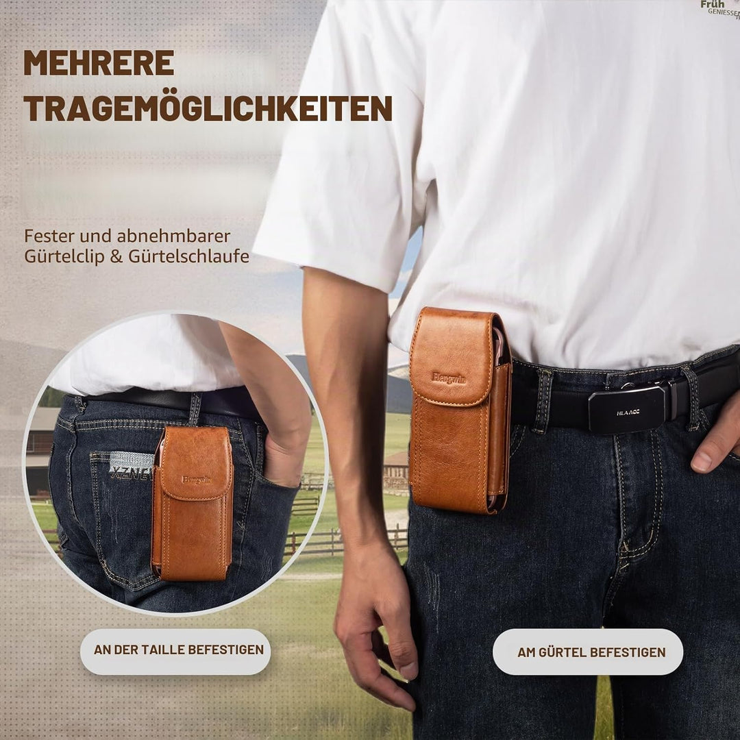 Hengwin Leder Handy Holster Fall Taille Gürtel Tasche für iPhone 16 Pro Max/16Plus iPhone 15 14 13 1