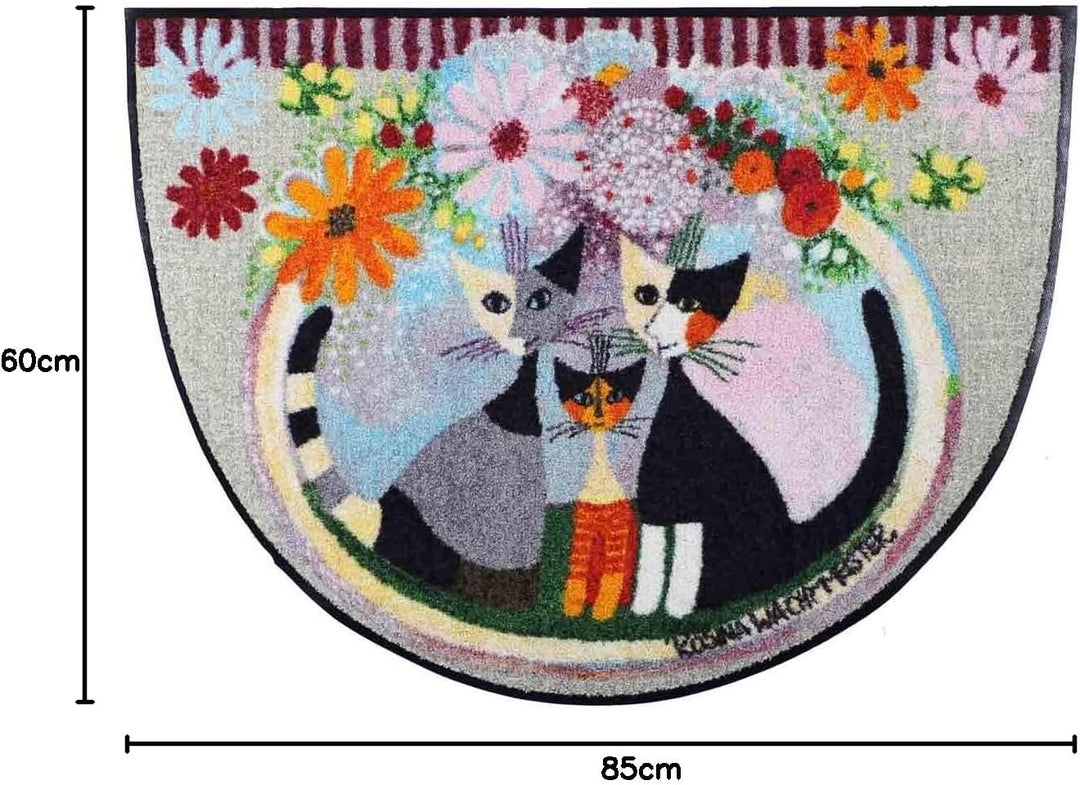 Rosina Wachtmeister Famiglia Con Fiore halbrund Fussmatte 60 x 85 cm Fussabtreter Haus-Türmatte Schm