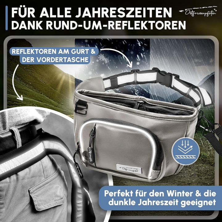Leckerli-Bauchtasche 'Talea' für Hunde aus Kunstleder mit Einhandmagnetverschluss - Leckerlibeutel i
