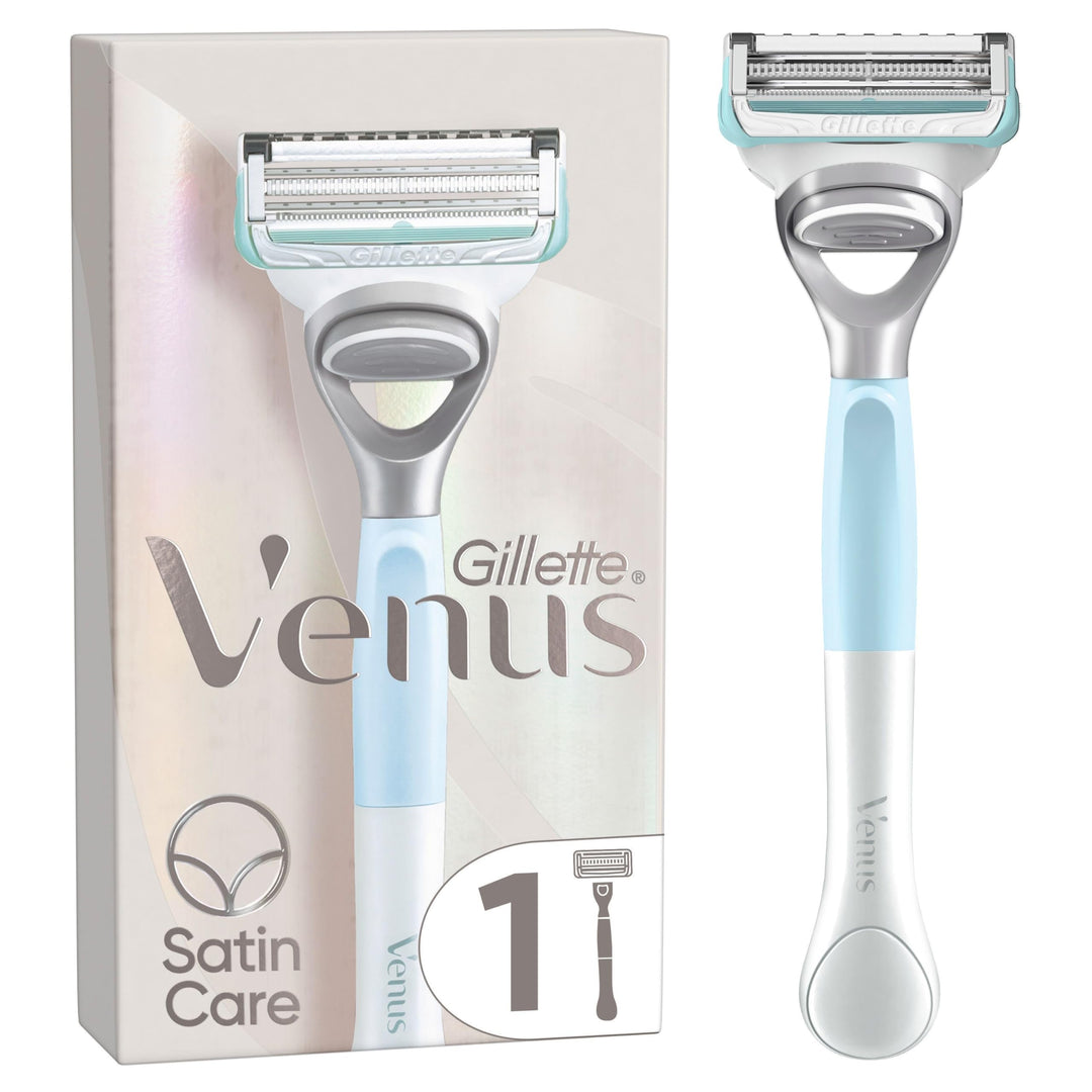 Gillette Venus Satin Care Rasierer Damen für den Intimbereich, Damenrasierer + 1 Rasierklinge, Intim