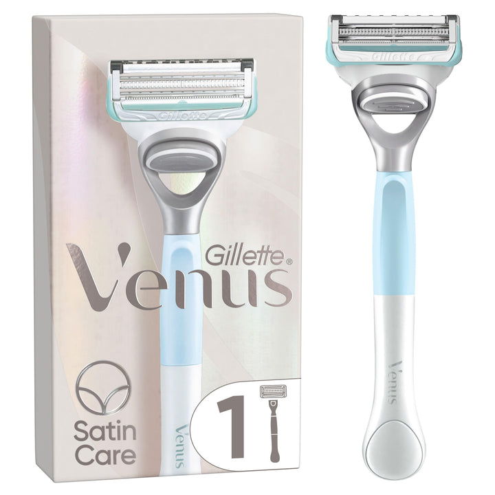 Gillette Venus Satin Care Rasierer Damen für den Intimbereich, Damenrasierer + 1 Rasierklinge, Intim
