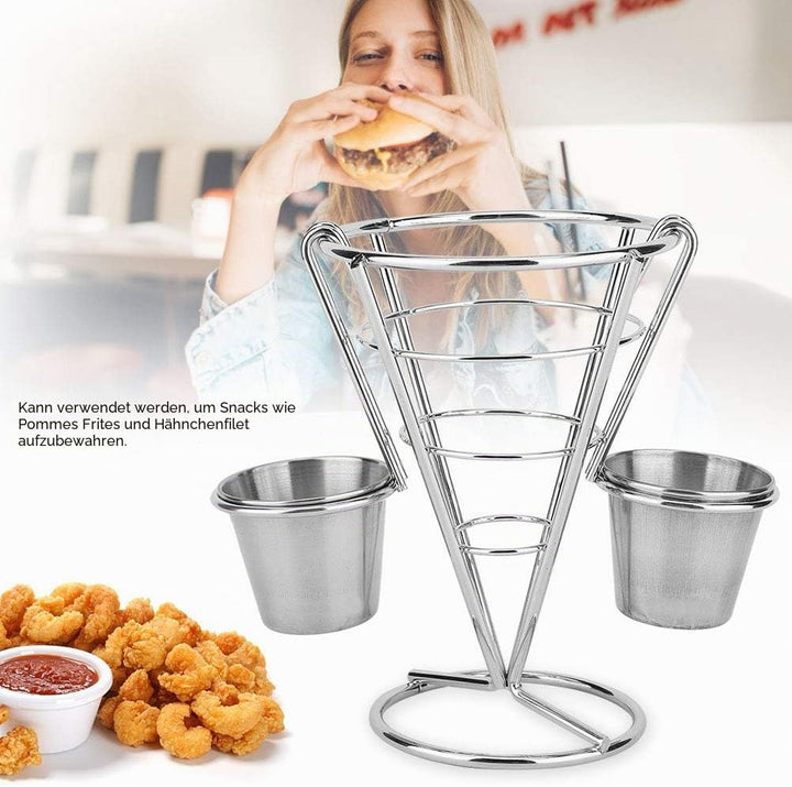 Pommes Frites Korb Kegel Snack Ausstellungsstand Kegelkorb Snack Ständer Pommeshalter Pommestüten Ha