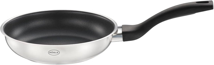RÖSLE Pfannen-Set Basic Line Ø 20 cm, 24 cm mit Antihaftversiegelung ProPlex, Edelstahl 18/10, silbe