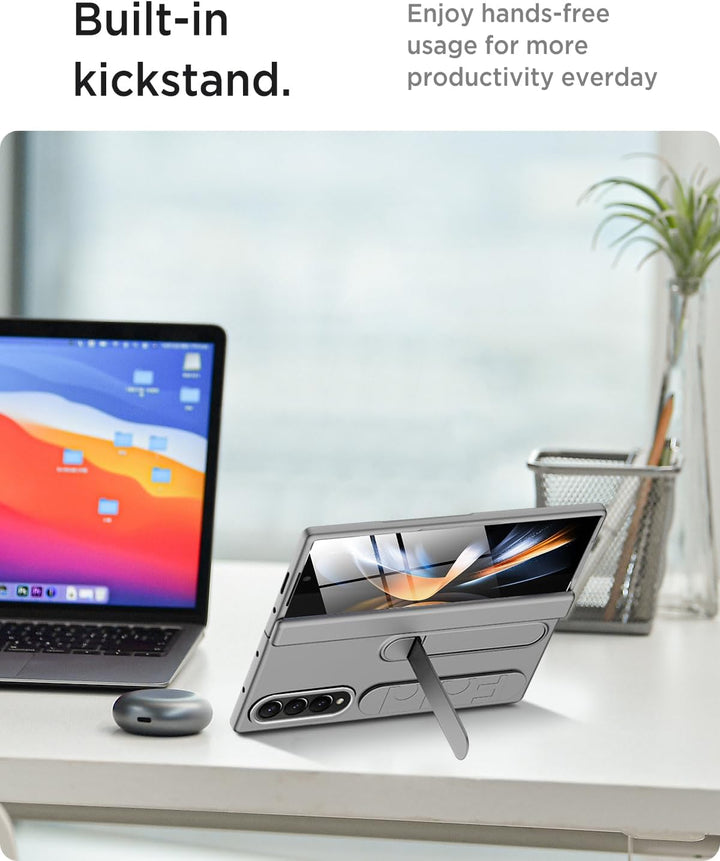 Miimall Kompatibel mit Samsung Galaxy Z Fold 4 Hülle mit Handschlaufe, [Abnehmbare Ständer] [Display