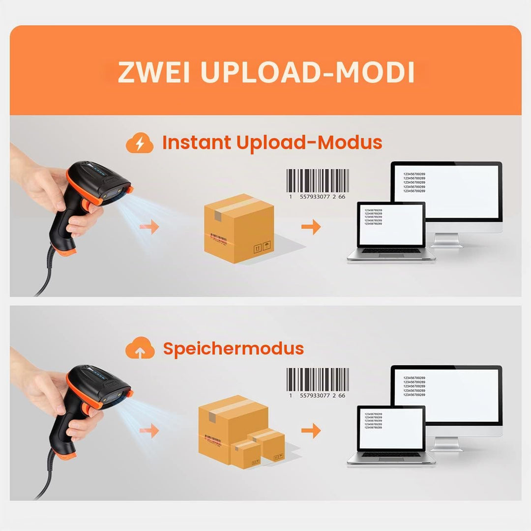Tera Barcode-Scanner 1D Laser USB Wired Kabelgebunden Handheld Barcodescanner Handscanner Lesegerät