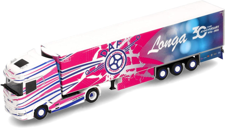 Herpa LKW Modell DAF XG+ Kühlkoffer-Sattelzug Longa (Italien/Luzzana), Miniatur im Massstab 1:87, Sa