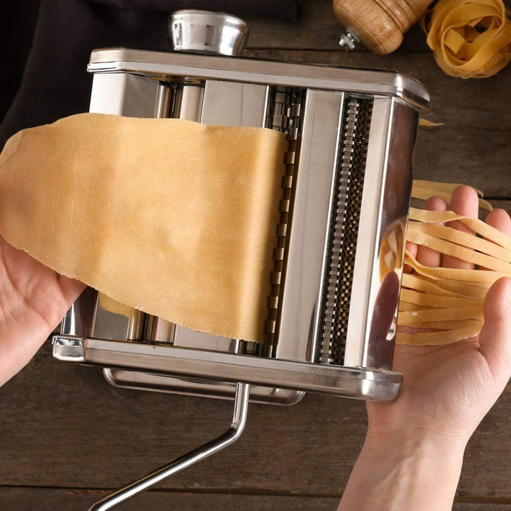 Nudelmaschine Manuell, Pastamaschine Pasta Maker Bandnudeln Maschine Nudelwalze Edelstahl Pasta Walz