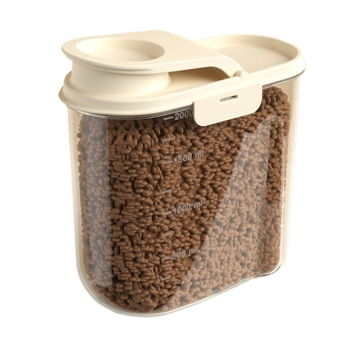 Hundefutter-Aufbewahrungsbehälter, 2 l, luftdichter Getreidespender mit grosser Kapazität, transpare