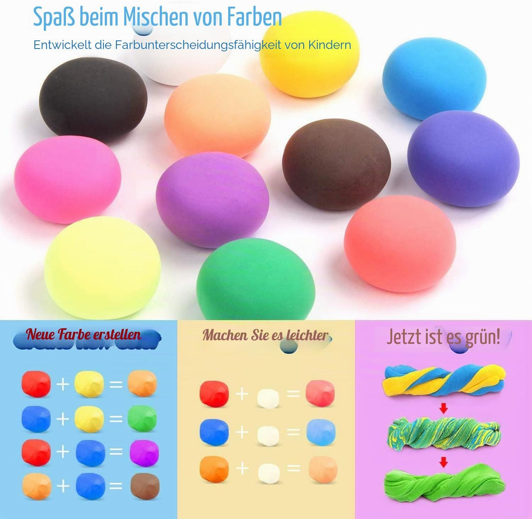 36 Farben Lufttrockener Ton, ultraleichter Modellier-Ton, LCHM Magic Clay DIY Kreativer Modellierung