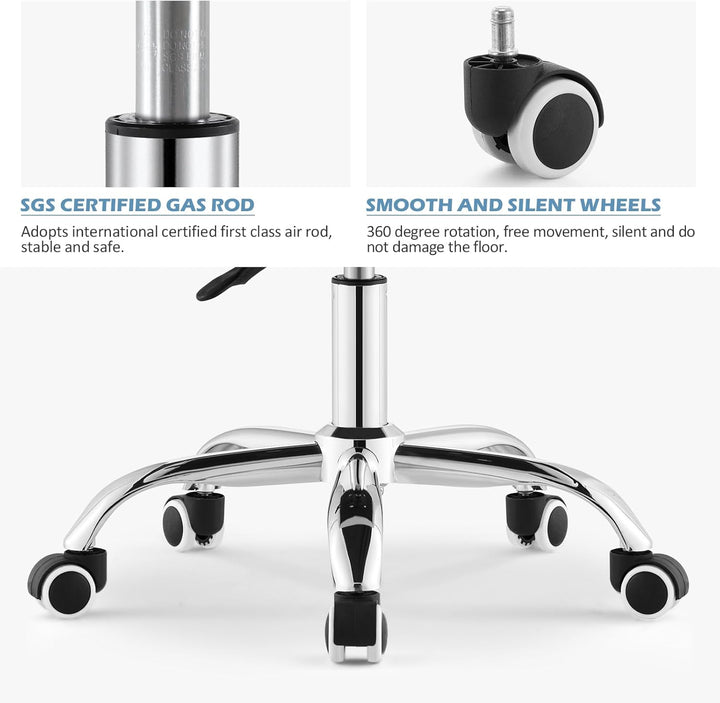 TUKAILAI Bürostuhl Ergonomisch aus Kunstleder, Verstellbar Drehstuhl mit Höhenverstellbar 360° Drehb