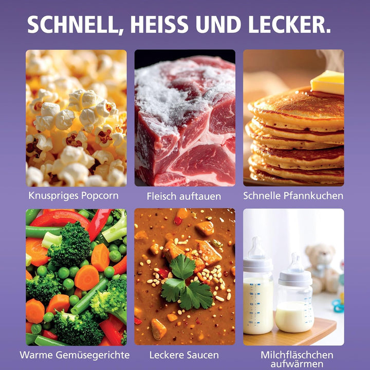 Brabantia Mikrowelle mit Grillfunktion, 20 Liter, 700W, Freistehend, 13 Automatikprogramme, 6 Leistu