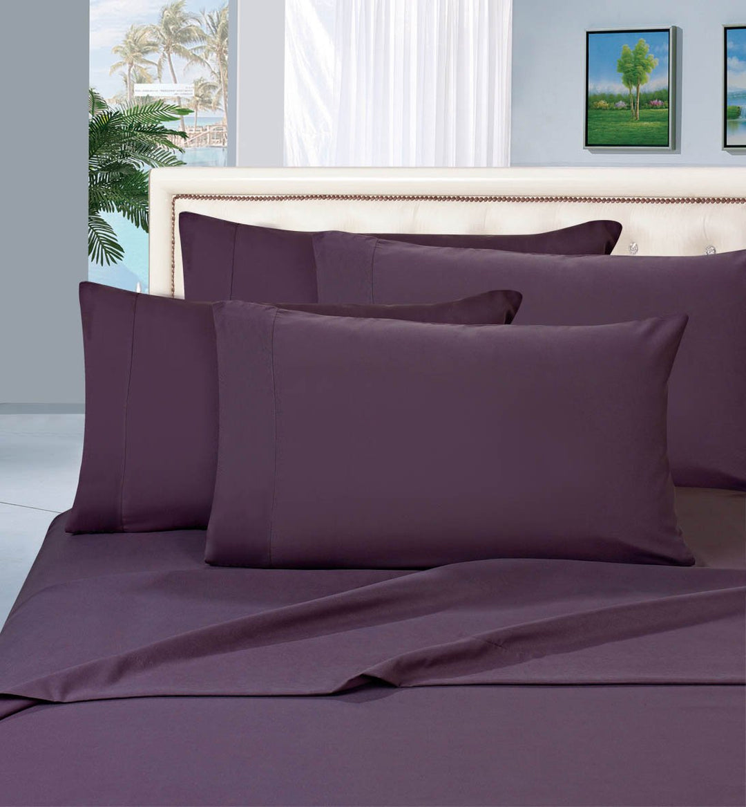Elegant Comfort 2 Stück Luxuriöse seidig weich Kopfkissen, King, Violett