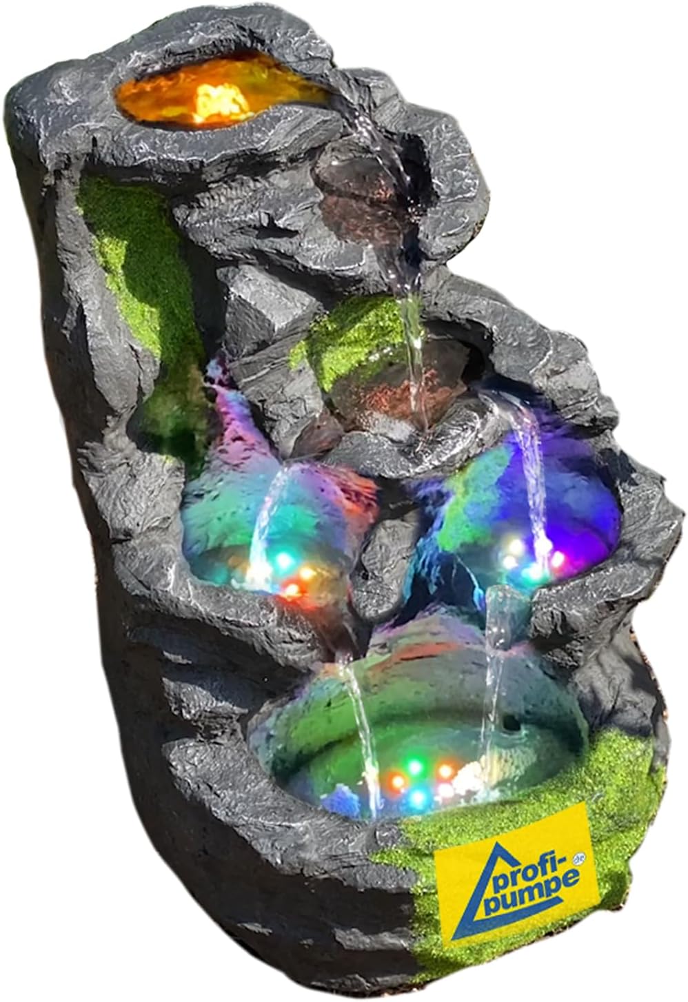 Zimmerbrunnen Gartenbrunnen Brunnen Zierbrunnen Brunnen Springbrunnen Vogelbad Fels-Kaskade mit RGB