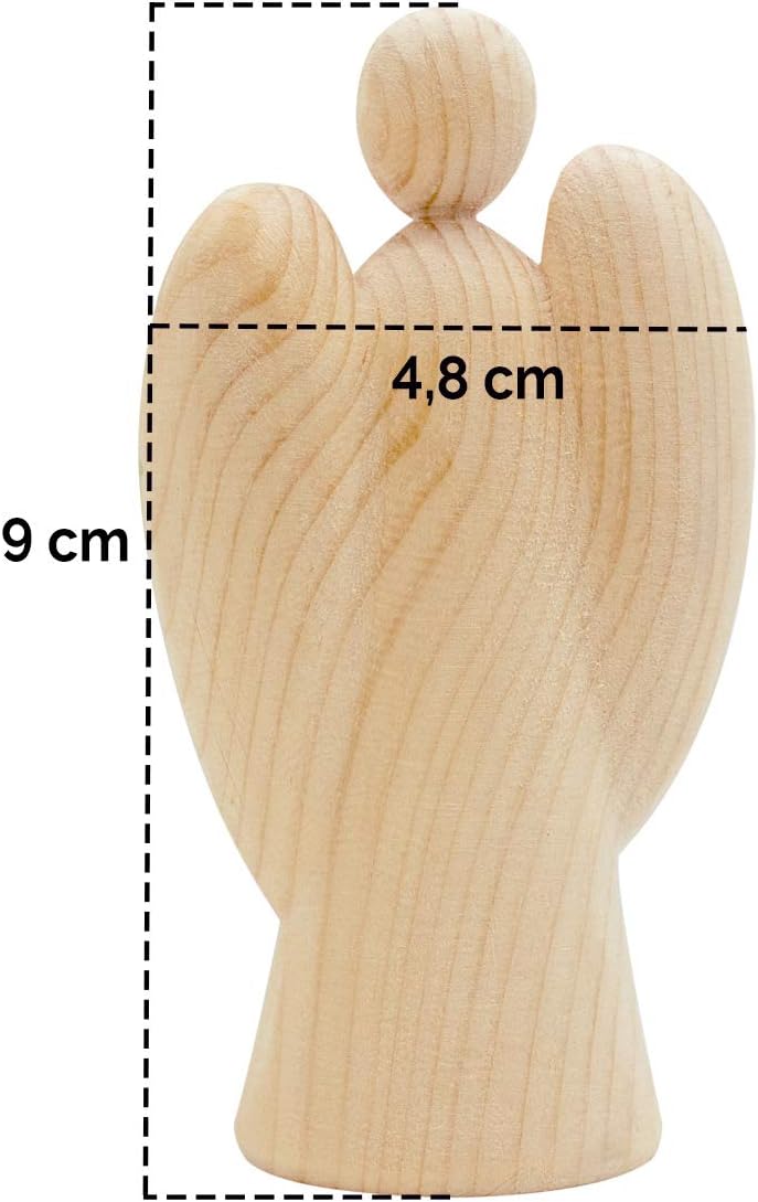 4betterdays.com NATURlich leben! Moderner Schutzengel aus Zirbenholz - mit Mädchen - Höhe 9cm - Gesc