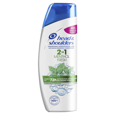 Head & Shoulders, Menthol Fresh 2-in-1 Anti-Schuppen-Shampoo und -spülung, reinigt tief Haar und Kop