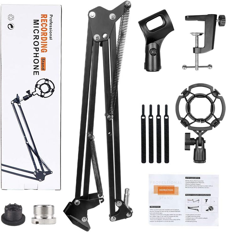 HAUEA einstellbare Mikrofonständer profesionelle Mikrofonhalter Mikrofonarm mit Spinne und Adapter f