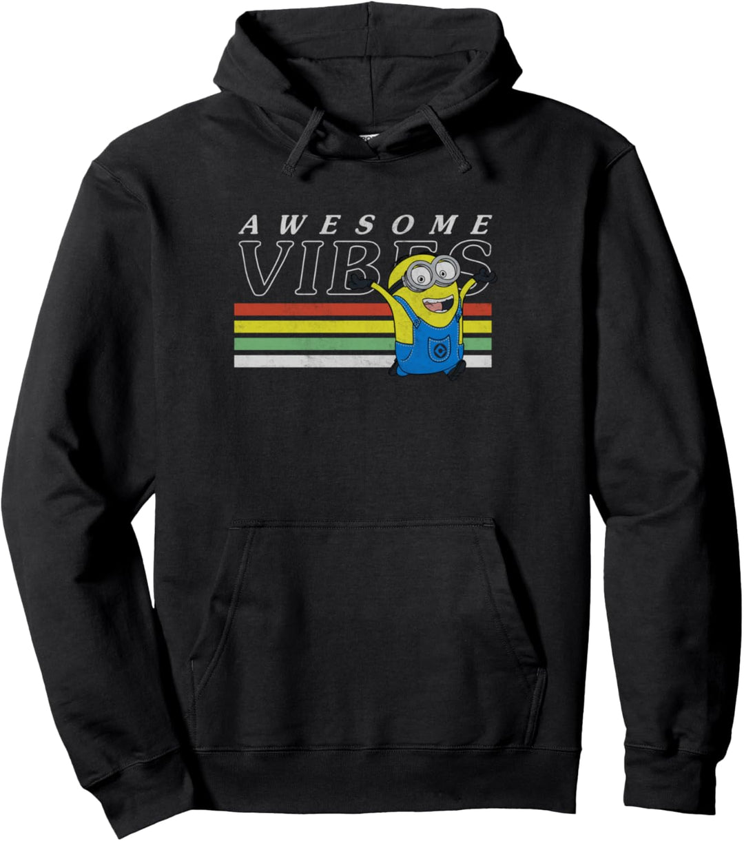 Despicable Me Minions Dave Rainbow Running Awesome Vibes Pullover Hoodie