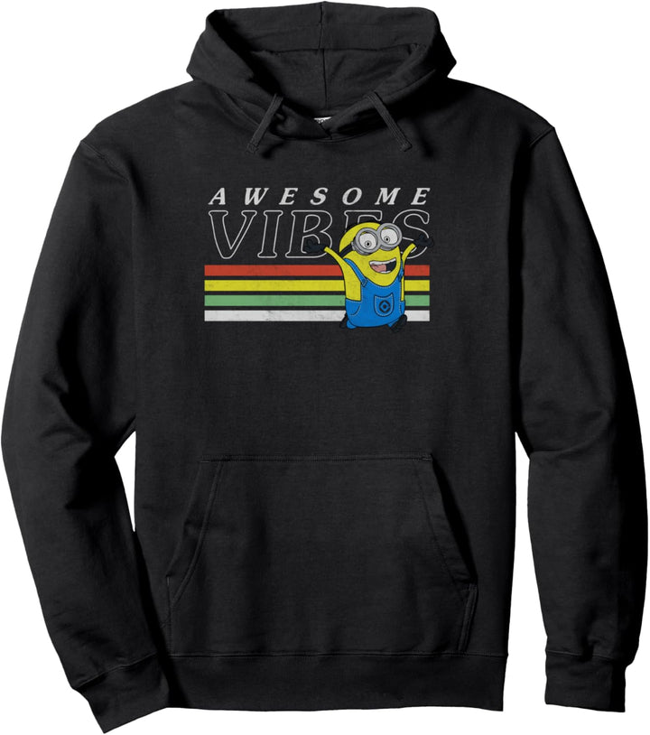 Despicable Me Minions Dave Rainbow Running Awesome Vibes Pullover Hoodie