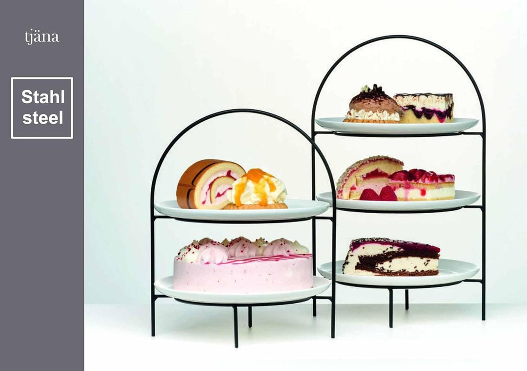 Ritzenhoff & Breker Tjäna Etagère 2-stufig, 28 cm, Servierturm für 2 Teller (18-21 cm), Gummierte Sc