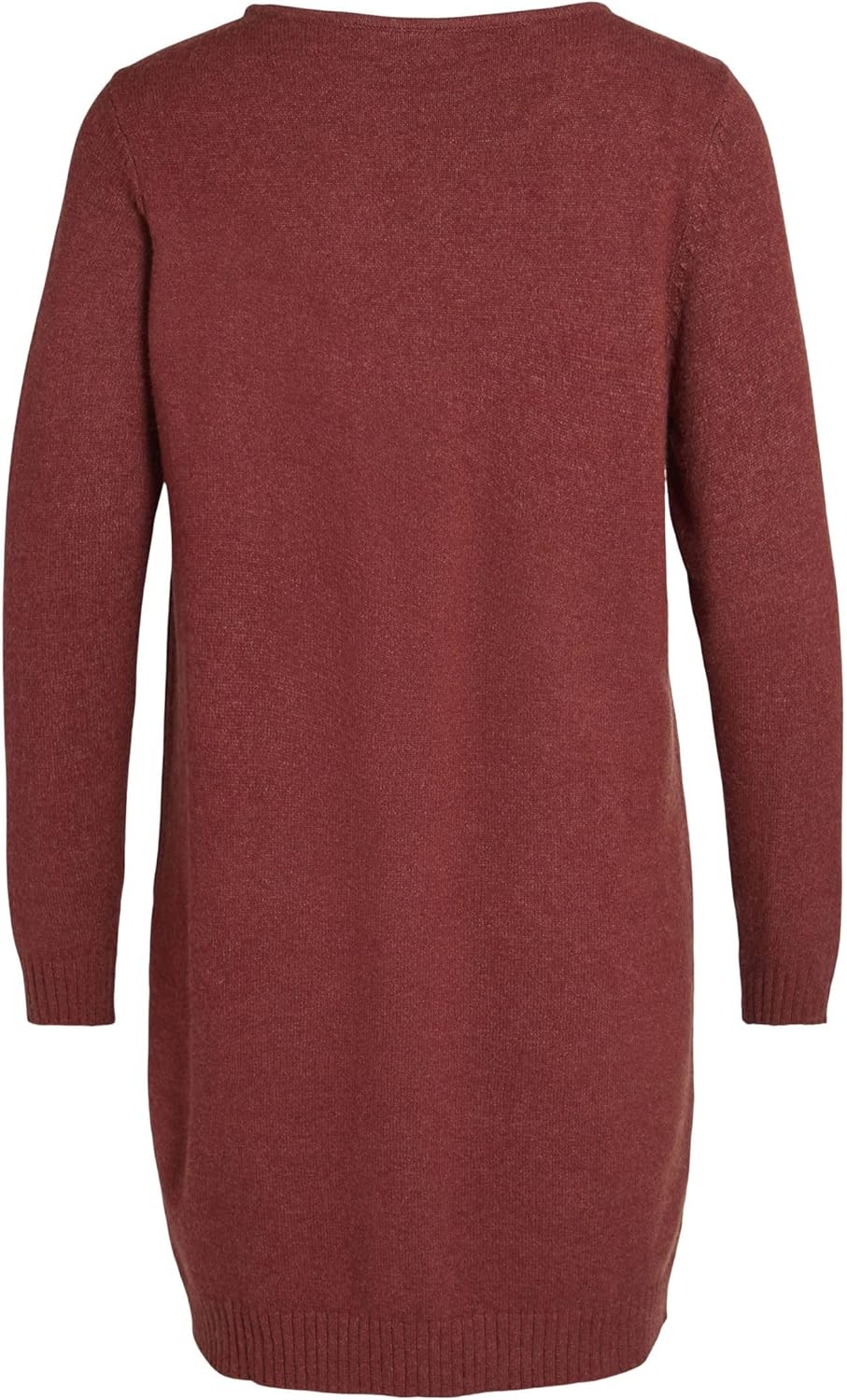 Vila Damen Viril L/S Knit Dress-Noos Kleid XS Fired Brick/Detail:dark Melange, XS Fired Brick/Detail
