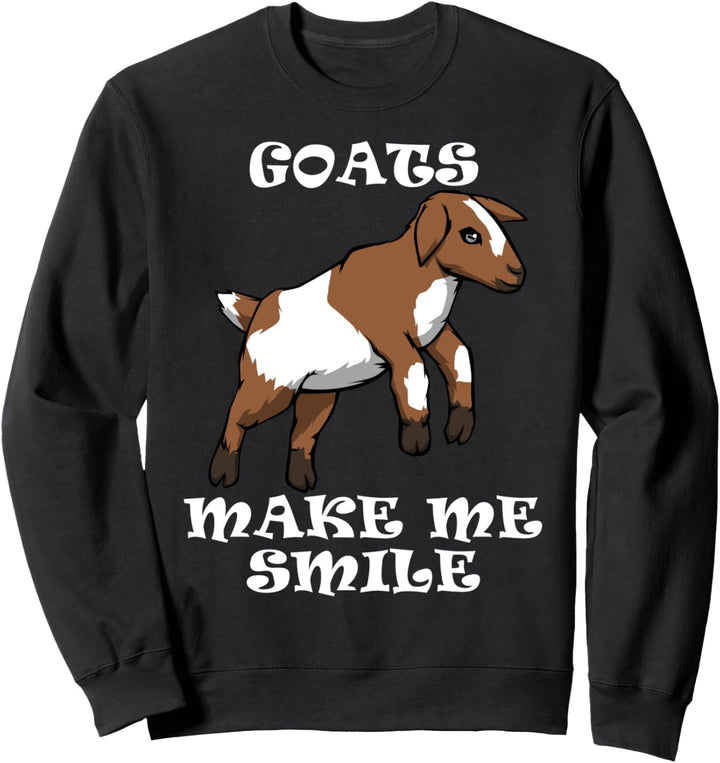 Lustige Ziege Lächelnd Ironisch Bauernhof Tier Sweatshirt