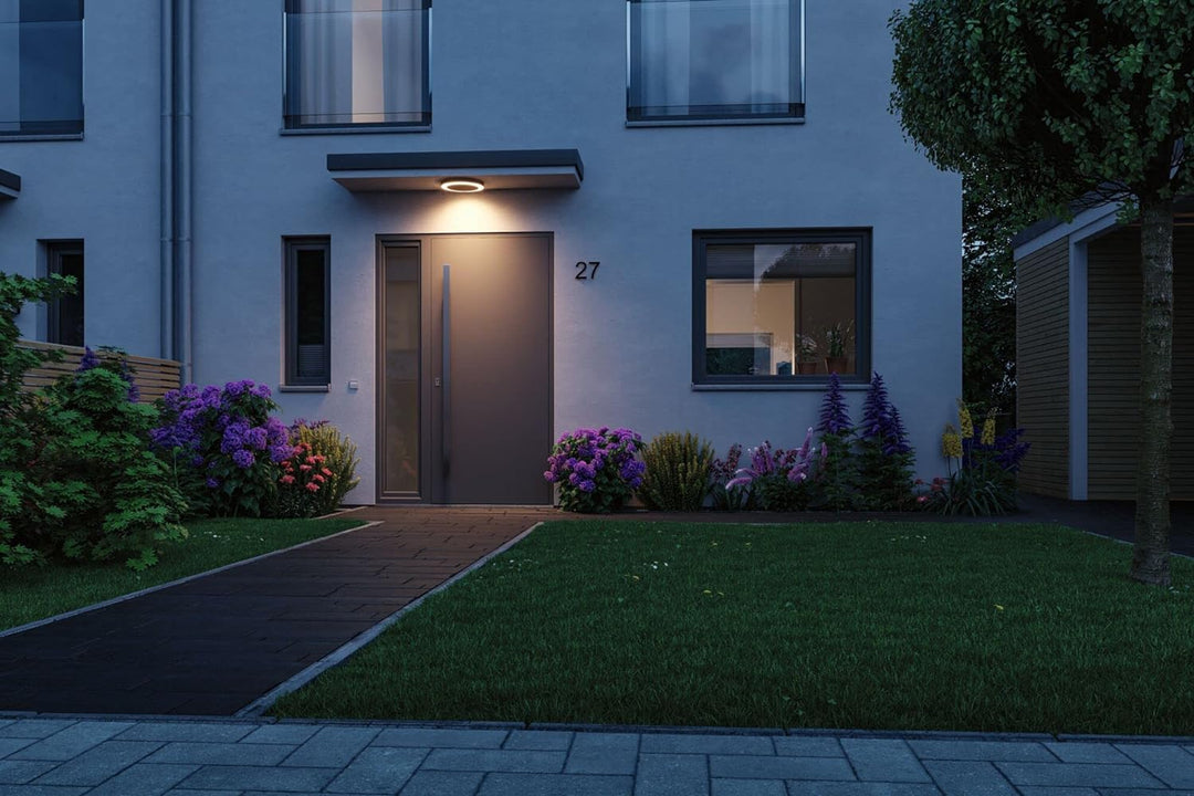 Paulmann 94525 LED Aussenleuchte Smart Home Zigbee Deckenleuchte Circula IP44 Dämmerungs-/Bewegungss