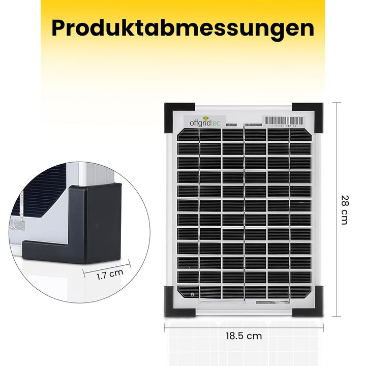 Offgridtec 5W Mono 12V Solarpanel, 5W